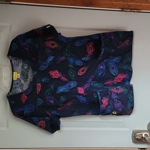 Wonder Wink, Woman's Sz L, Scrub, 1 Pocket on Chest, 4 on R, 1 on L w Organizer